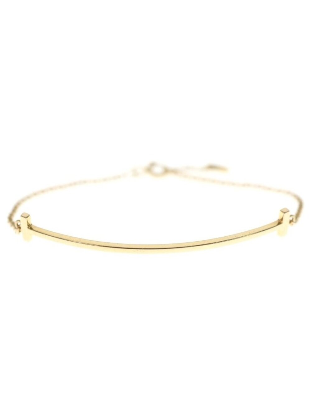 Tiffany & Co T Smile Bracelet Chain Pink Gold